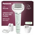 Panasonic ES-EY70 Nass/Trockenepilierer Damen, Dual Disc mit 60 Pinzetten, 90° schwenkbarer Kopf, 3 Geschwindigkeiten & LED-Licht, 30 Min. Betrieb, kabellos, Haarentferner, Fußpflegekopf.