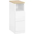 SoBuy Schmaler Nachttisch Beistelltisch mit 2 Schubladen 20x60x35cm Weiß FBT149-WN
