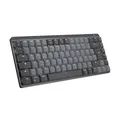Logitech MX Mechanische kabellose Mini-Tastatur mit Beleuchtung, Lineare Tasten, Hintergrundbeleuchtung, Bluetooth, USB-C, macOS, Windows, Linux, Android, Metall, Deutsches QWERTZ-Layout - Graphit