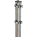Eckzaunpfahl für Doppelstabmatten Verzinkt 4 cm x 6 cm x 120 cm