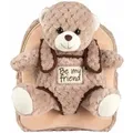 Perletti Rucksack mit abnehmbarem Teddybär milly. Maße 26x21x8 cm - Braun