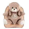 PERLETTI Kuscheltier Teddybär Rucksack für Kinder mit Plüschtier Bär - Pluschspielzeug Weich Flauschig und Kindergarten Schultasche mit Tasche - 3 4 5 Jahren Baby Kindertasche 27x21x9 cm (Braunbär)