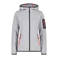 CMP Damen Zip Hoodie Jacke, argento-campari, 42