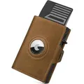 Schlankes RFID-Smart-Wallet mit Münzfach aus Aluminium in Braun