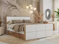MKS MÖBEL Boxspringbett ALBERO 2 KING DUO (Packung, Set, Bettkästen, Topper T25/Visco, T30-Schaum, Möbelplattenelementen), Doppelbett, Multipocket-Matratzen, Boxspringbett, Fußteil
