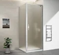 Gelco Komplettdusche SIGMA SIMPLY Eckige Duschkabine Drehtür 900x900mm L/R Variante, BxT: 90x90 cm, Gelco-GS3899GS4390-SET