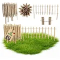 Floranica Staketenzaun Staketenzaun mit Pfosten Stekzaun Holzzaun Gartenzaun aus Haselnuss, (L / H 100 x 50 cm, 1-St., Lattenabstand 4-6 cm), Teichumrandung Grundstücksumrandung Beeteinfassung Bauerngarten braun 100 cm x 50 cm