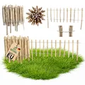 Floranica Staketenzaun aus Haselnuss mit Pfosten 50 cm hoch x lfm Lattenabstand 4-6 Gartenzaun Holz Jägerzaun Teichzaun Bauernzaun