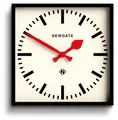 NEWGATE Wanduhr Number Five, quadratisch, 40 cm, Schwarz mit roten Händen