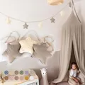 LILIMAUS Sternen Wimpelkette Stoff - Mit Goldapplikation in 12 Farben - 100% Baumwolle Handmade - Musselin Wimpelkette für Kinderzimmer - Hausbett Deko für Mädchen & Jungen