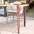 SOTECH Tischbein F-Form 745 mm – 60 x 70 mm, Stahl lackiert, rosa, mit Klemmschraube