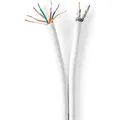 Nedis IEC (Coax) CAT6 Kombikabel | RG59 | 75 Ohm | Doppelt geschirmt | Eca | 25.0 m | rund | Weiss (75 dB, Antennenkabel) (CSGG4500WT250)