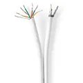 Nedis IEC (Koax) CAT6 Kombikabel auf Rolle - RG58 - 75 Ohm - 3-fach geschirmt - ECA - 25.0 m - Rund - Weiss - Kartonverpackung
