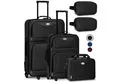Juskys Trolleyset Athen, 2 Rollen, (5-teilig), 2 Trolley, 1 Umhängetasche, 2 Kosmetiktaschen