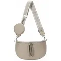 ITALYSHOP24 Gürteltasche Damen XL Gürtel- Bauchtasche Umhängetasche Cross Bodybag Handytasche, LEICHT Gewicht ZUSATZ Tasche Brusttasche Schultertasche Taschengurt beige 34 cm x 21 cm x 13 cm