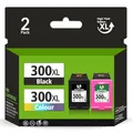 Economink 300XL Schwarz und Farbe Kompatibel für HP 300 XL Druckerpatronen Multipack für PhotoSmart C4780 C4680 DeskJet F4580 F4280 F4210 F2480 D5560 Envy 120 110 114 100 Drucker(2er-Pack)