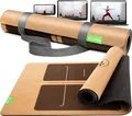 BACKLAxx® Kork Yogamatte mit Naturkautschuk inkl. Mattengurt - Nachhaltige Sportmatte (Fitnessmatte) rutschfest schadstofffrei mit Anti-Rutsch-Zonen