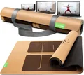 BACKLAxx® Yogamatte aus hochwertigem Kork, Gymnastikmatte 183 x 61 x 0,6 cm (Fitnessmatte aus Kork, inkl. Tragegurt & Videokurs), 4 mm stark, aus natürlichen Rohstoffen, mit Antirutschzonen
