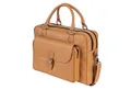 MANTA Laptoptasche Echtleder Business-Bag, 16 Zoll-Notebooktasche, Aktentasche aus Leder, Echtes Leder