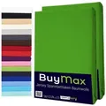 Buymax Spannbettlaken 2-er Set, Doppelpack, Bettlaken, Jersey 100% Baumwolle, Gummizug: rundum, (2 Stück), Pflegeleicht und Atmungsaktiv in Verschiedenen Farben und Größen grün 90 cm x 200 cm