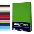 Buymax Spannbettlaken 90x200cm Doppelpack 100% Baumwolle Spannbetttuch Bettlaken Jersey, Matratzenhöhe bis 25 cm, Farbe Apfelgrün