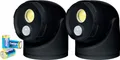 LED Batterie Spot Strahler 2er-Set Außenleuchte Flutlicht mit Bewegungsmelder