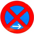 ORIGINAL Verkehrszeichen 283-20 * Absolutes Halteverbot Ende Rechtsaufstellung * Verkehrsschild Schild Schilder Strassenschild StVO Verbotsschild rechts Straßenzeichen mit RAL Gütezeichen