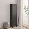 Kleiderschrank ’Seinäjoki’ 180x38x38 cm Stahl Schwarz - Schwarz