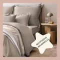 Amqua ägyptische Baumwolle Bettwäsche Mako Satin 155x220 cm Farbe Taupe | Bettdeckenbezug 155x220 inkl. Kissenbezug 80x80 | Übergröße | weiches Bettwäsche Set 155x220 einfarbig
