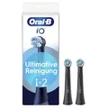 Oral-B iO Ultimative Reinigung – ORIGINAL Aufsteckbürsten für Elektrische Oral-B iO Zahnbürsten – Bürstenköpfe, Zahnbürstenaufsatz, Ersatzbürsten, Fortschrittliche Tiefenreinigung – Schwarz, 2 Stück