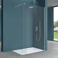 Mai & Mai Duschwand für Dusche Duschabtrennung 140x200cm Walk-In Dusche ESG-Sicherheitsglas 10mm NANO Glas BRAM3 Bremen2K