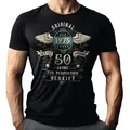LOBO NEGRO® T-Shirt als Geschenk zum 50. Geburtstag: Original seit 1975 schwarz L