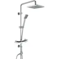 JOHO Regendusche Duschset ohne Armatur, Edelstahl Duschsystem mit Ablage, Duschstange set mit Kopfbrause 20x20cm
