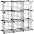 Relaxdays Steckregal Drahtgitter 9 Fächer Metall Modular 96 cm x 96 cm x 32 cm 6,8 kg