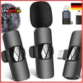 Lavalier Mikrofon USB C Drahtlos Plug Play 2 Mikrofone 20 Meter Reichwe