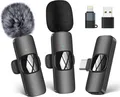 HMKCH Kabelloses Lavalier Mikrofon Ansteckmikrofon, Kabellos, USB-C, VLOG