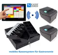 10" GASTRO Mobile Kasse: 2x Bondrucker Kellner-Terminal Kassensoftware Geldlade