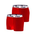 FILA Herren Boxershorts Unterhosen Man Boxers FU5016 2er Pack, Wäschegröße:2XL, Artikel:-118 red