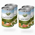 Bellfor Starter-Paket 2 x Freiland-Menu mit Huhn 2 x Heide-Menu mit Lamm Getreidefrei Hundefutter Nass Ohne Soja und Zucker, Farb-, Konservierungs- und Aromastoffe
