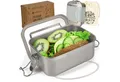 Dimono Lunchbox Dimono Edelstahl Brotdose – Auslaufsichere Lunchbox mit Trennwand, Edelstahl, BPA-frei, plastikfrei, (Auslaufsichere Bento-Box, Brotzeit-Dose aus Edelstahl), mit Fächer