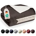 Blumtal Premium Sherpa Kuscheldecke flauschig 230x270 cm - Oeko-Tex zert. Sofa Decke mit Dicker Sherpa-Innenseite - super Flauschige Decke extra dick und wärmend - Plüschdecke - Dunkelbraun