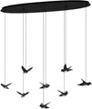 Schwarz Modern Hängelampe Pendelleuchte 3000K 4000lm 8X4,2W/LED IP20