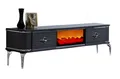 JVmoebel TV-Wand Glamouröser TV-Schrank mit integriertem Kamin und silbernen Einsätzen, (1-St), Made in Europe