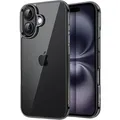 Handyhülle iPhone16 6 1 Zoll Stoßfest Transparent Schwarz