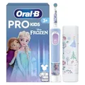 Oral-B Pro Kids Frozen Elektrische Zahnbürste für Kinder mit 1 Aufsteckbürste, Blau/Lila - Kinderzahnbürste Elektrisch ab 3 Jahren, Inkl. Reise-Etui Und 2 Putzmodi für Zahnpflege