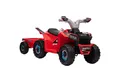 HOMCOM Elektro-Kinderquad 6V Kinderquad, Kinderfahrzeug, Elektroauto mit Anhänger, Belastbarkeit 25 kg, (1-tlg), für Kinder, Rot
