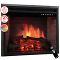 KAMINIO Elektrokamin LUCA - Elektrischer Einbaukamin mit Heizung, 3D-Flammeneffekt, 12 Flammenfarben, Fernbedienung - 23 Zoll
