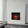 KAMINIO Elektrokamin Luca - Elektrischer Einbaukamin mit Heizung, 3D-Flammeneffekt, 9 Flammenfarben, Fernbedienung - 23 Zoll