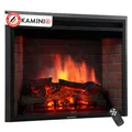 KAMINIO Elektrokamin LUCA - Elektrischer Einbaukamin mit Heizung, 3D-Flammeneffekt, 12 Flammenfarben, Fernbedienung - 23 Zoll