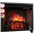 KAMINIO Elektrokamin Luca - Elektrischer Einbaukamin mit Heizung, 3D-Flammeneffekt, 12 Flammenfarben, Fernbedienung (23 Zoll)